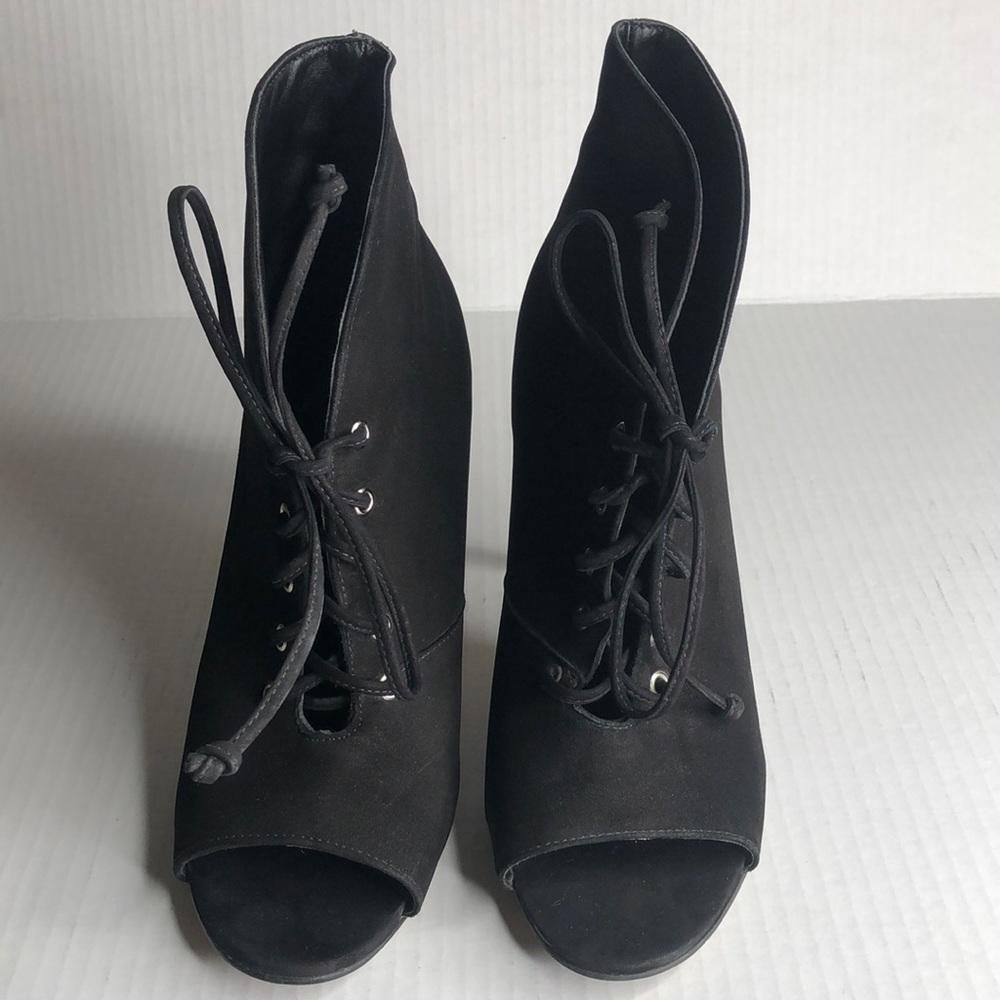ALDO Lace Up Peep Toe Booties Size 8